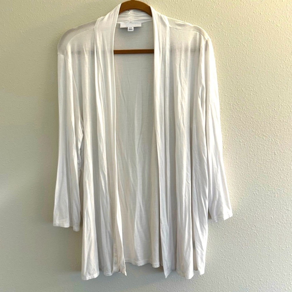 Nine West Plus Size White Cardigan Cover Up  - XXL
